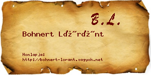 Bohnert Lóránt névjegykártya