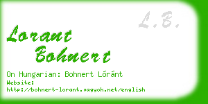 lorant bohnert business card